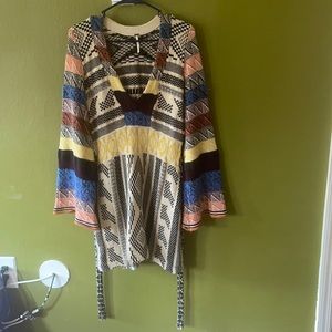 Free People Multi -Colored Patchwork Sweater Dress